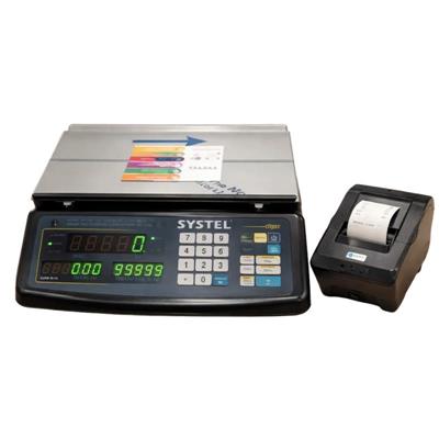 Balanza Systel Clipse Black + Impresora de tiquets termica